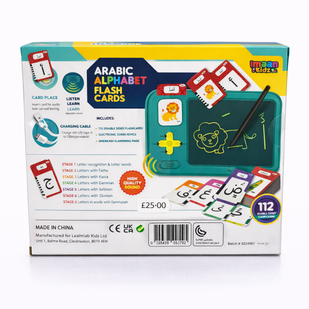 Arabic Alphabet Talking Sound Flashcards (with LCD Screen & Writing Pen)