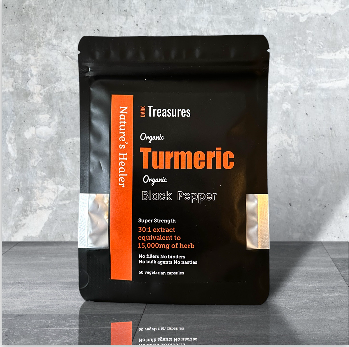 Organic Turmeric and Black Pepper (60) caps. Super Strength 15,000mg