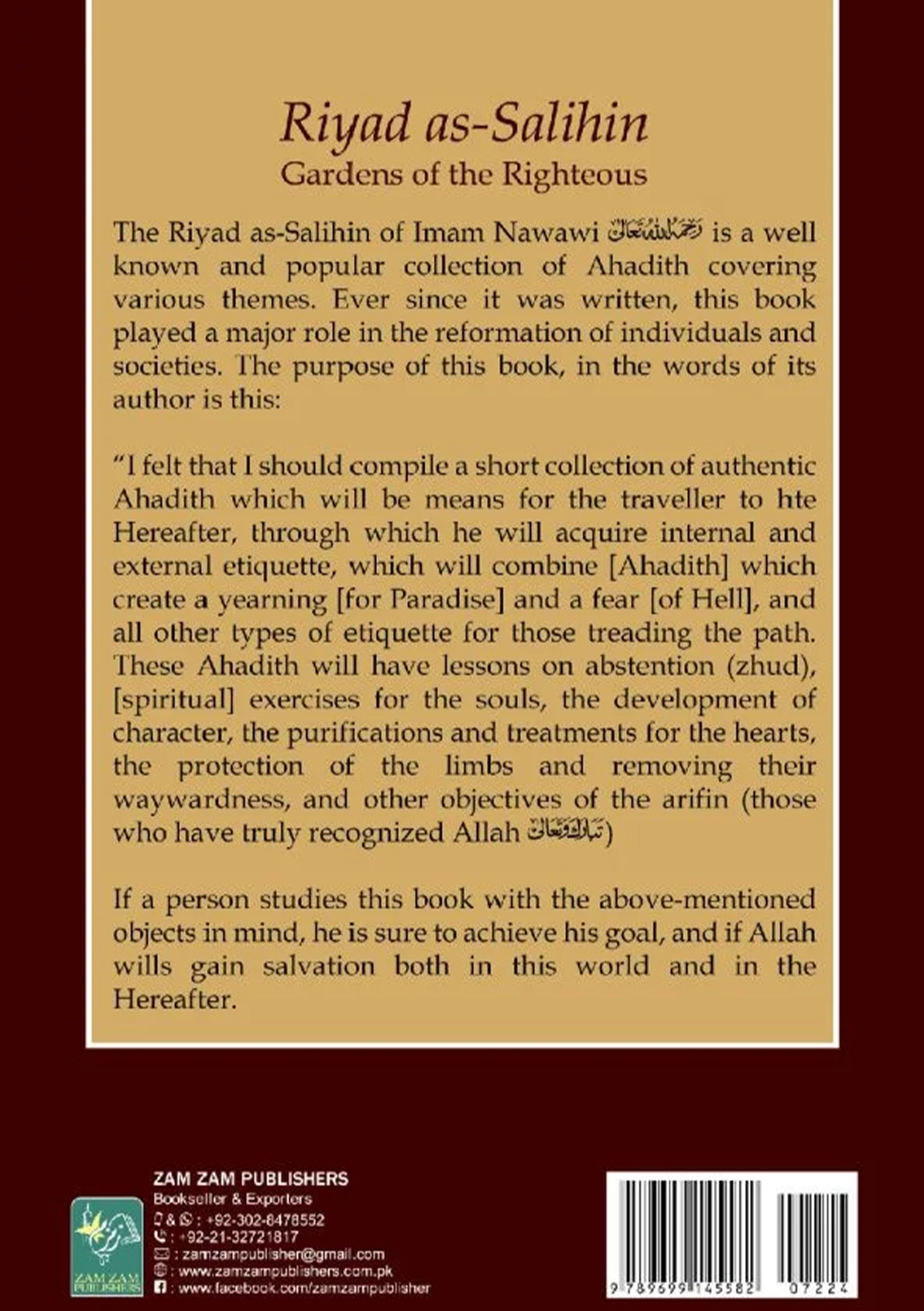 Riyad As-Salihin Garden To The Righteous